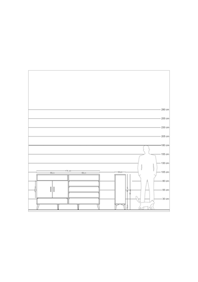 Arges Konsol 7 Raflı 2 Kapaklı 176x30x99 Antrasit-antrasit Antrasit-antrasit