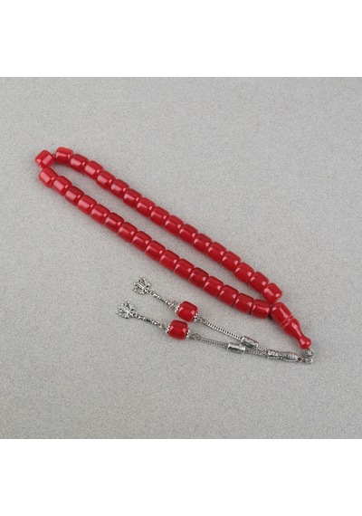 Katalin Çubuk Alpaka Püsküllü Kapsül Kesim 10.5x11mm Tesbih -kırmızı