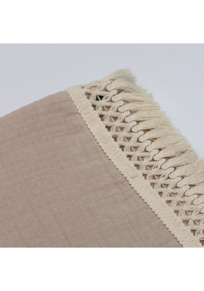 Bistyle Organik Müslin 80x90 Fistolu Battaniye 70112 Bej Bej