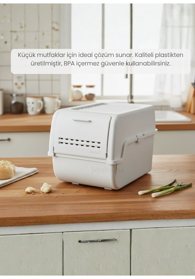 2'li Mini Boy Patates Soğan Sepeti Bpa Free Sebzelik Organizer Kutu Motek Gri 8 L Gri