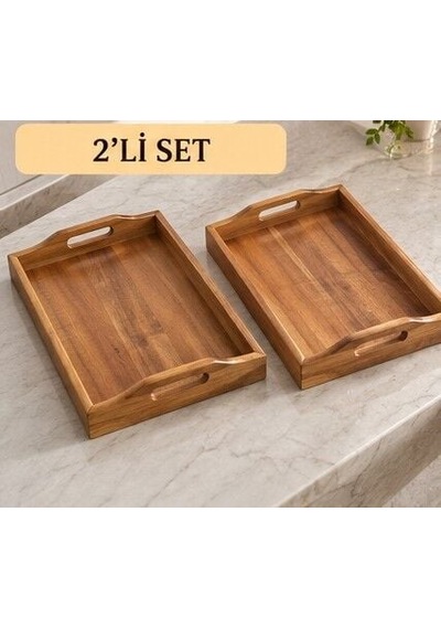 22 X 32 Cm Akasya Tepsi - İkili