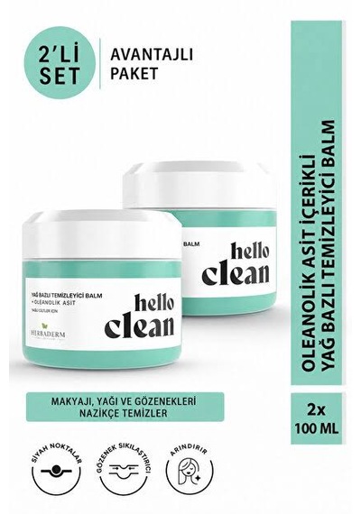 Hello Clean Yağ Bazlı Temizleyici Gözenek Karşıtı 2li Set