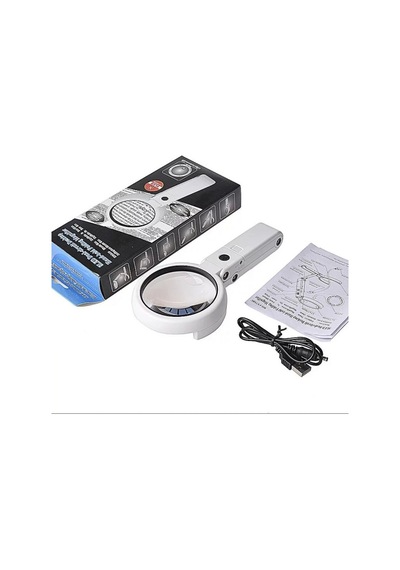 Usb Şarj Edilebilir Katlanabilir 3.510x Büyüteç 8 Ledli Masa Ve Eliçin Taşınabilir Büyüteç Fs90rc