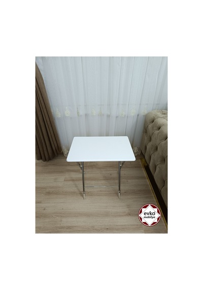 Evko Mobilya Çanta Zigon Sehpa, 4'lü Sehpa, Zigon Sehpa, Servis Sehpası, Mdf Mebran Sehpa, Katlanır Sehpa Beyaz