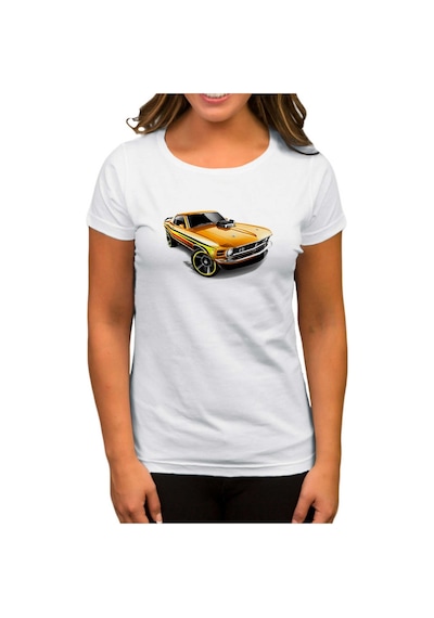Ford Mustang Mach 1 Beyaz Kadın Tişört Beyaz
