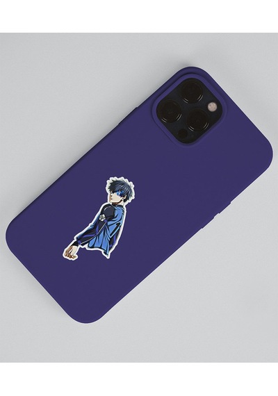 İsagi - Bluelock-yoichi Isagi - Parlak Kağıt -2li Sticker Set-telefon Süsleme Blue Lock Mor