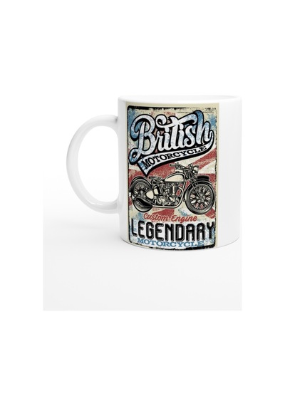 British Legendary Motorcycle Baskılı Kupa Bardak Renkli