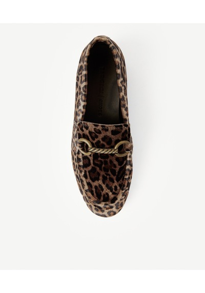 Yargıcı Leopar Baskılı Kadife İnce Tabanlı Loafer 26kkay4011x 018 Açık Kahve