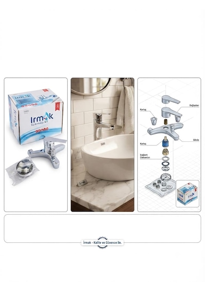 Irmak Su Armatürleri Su Tasarruflu Dayanıklı Krom Mutfak,banyo Ve Lavabo Bataryası