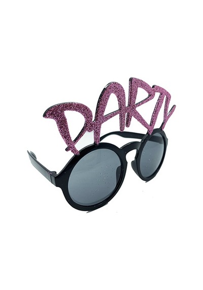 Party Yazılı Simli Pembe Renk Parti Gözlüğü 15x7 CM