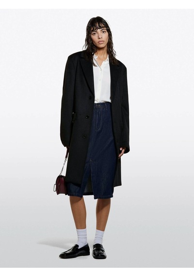 Sisley %100 Viskoz Asimetrik Oversize Gömlek Kadın Krem Gömlek - 325a5ıdtlq09g