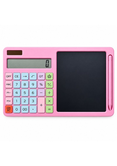 2ın1 Pilli Hesap Makinesi - Dijital Çizim Yazı Tablet Tahta Krd-8120 Çok Renkli