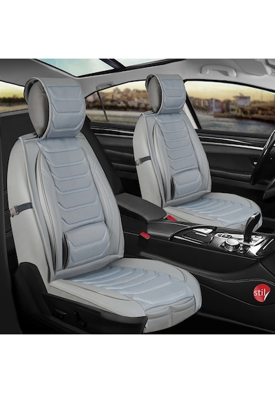 Fiat Linea Uyumlu Lüx Deri Oto Koltuk Kılıfı Ön/arka Set Gri Fresh