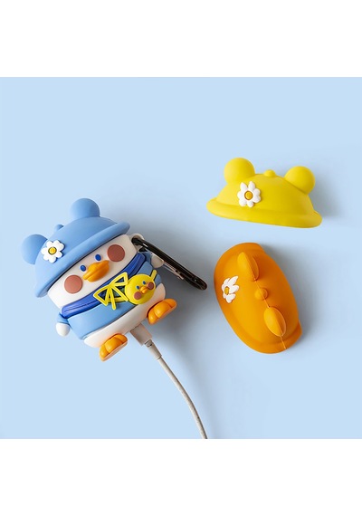 E2m Apple Uyumlu AirPods Pro Kılıf Mavi Ördek Mavi