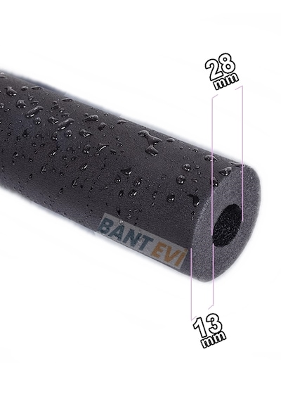 Kauçuk Boru İzolasyonu 3/4" İç Çap 28mm, 13mm Kalınlık, 2mt Boy