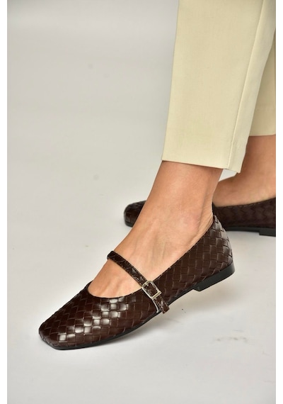 Fox Shoes Y726368209 Kahverengi Düz Kadın Babet Kahverengi