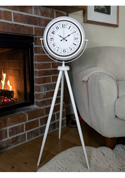 Büro Ev Ofis Dekoru İçin Ayaklı Beyaz Klasik Rakam Tripod Saat Diğer