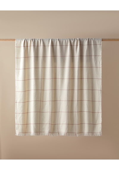 English Home Yumi Koltuk Şalı 140x170 Cm Ekru-kırmızı Ekru-kırmızı