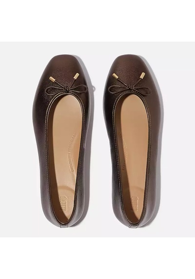 C89 Metallic Chocolate Br Babet Kadın Ih2-c89 Fitflop Delıcato Bow Soft Metallic-leather Ballerinas C89 Metallic Chocolate Br