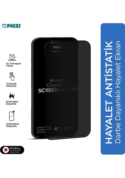Phixi Premium Guard Hayalet Cam Ekran Koruyucu Samsung S24 Ultra Uyumlu Antistatik, Su Tutmaz, Tam Kaplama