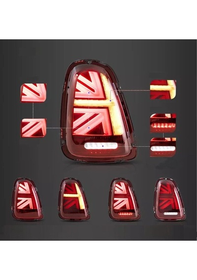 Autogp Mini Cooper R55 R56 R57 Union Jack Stop Lambası Ledli Kırmızı 2008 / 2014 Çok Renkli
