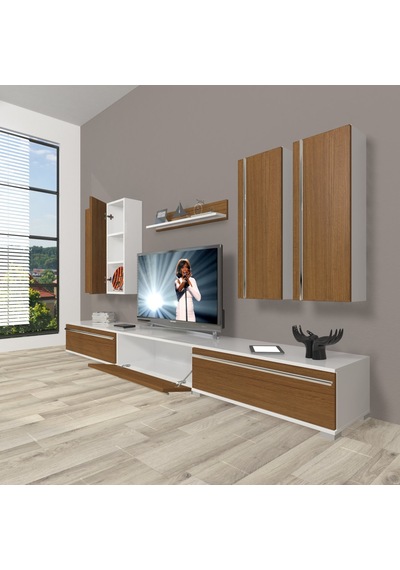 Decoraktiv Eko 8d Mdf Tv Ünitesi Tv Sehpası Beyaz - Ceviz
