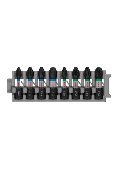 Professional Accessories 8tlg. Schrauber Bit Set Kreuzschlitz Impact Control, Ph/pz Bits, Länge 25 Mm, Pick And Click