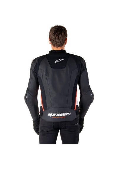 Alpinestars Missile V3 Deri Korumalı Motosiklet Montu Siyah Beyaz Kırmızı