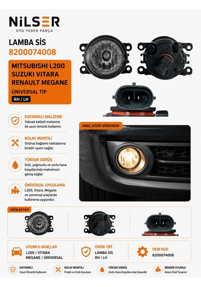 Renault Megane 2 Sis Lamba Sağ-sol Uyumlu 1 Adet