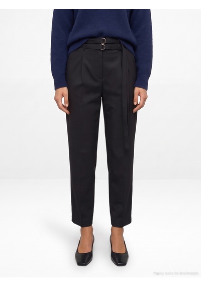 Dilvin 72812 Çift Kemerli Pantolon-siyah