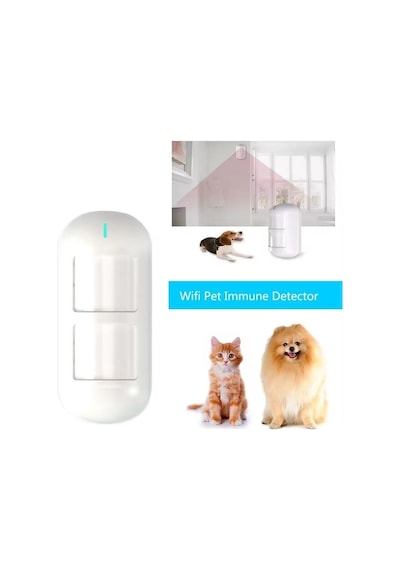 Kablosuz Anti-pet Alarmı Hareket Dedektörü, Bvaztvp Çift Algılama Penceresi Wifi Pır Hareket Sensörü, Piller Dahi