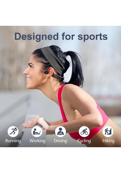 Kemik İletimli Kulaklıklar Bluetooth, Yükseltilmiş Ipx7 Su Geçirmez Kablosuz Kulaklıklar, Açık Kulak Kulaklıkla Genel