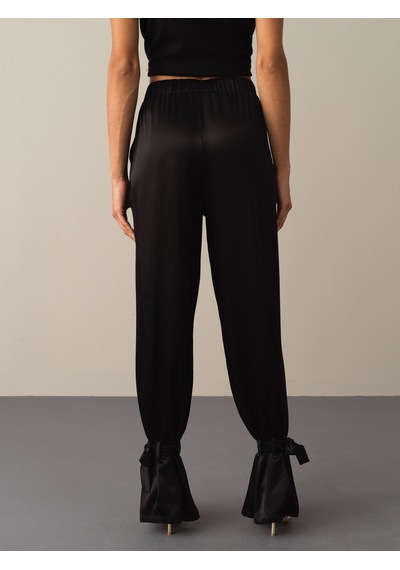 Xint Siyah Regular Fit Saten Pantolon 201129
