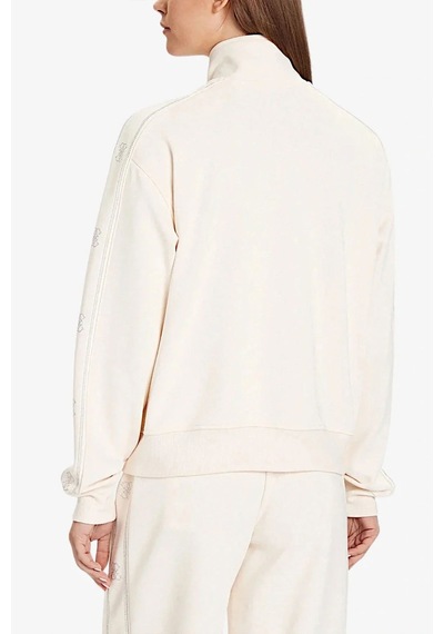 Guess Logolu Kadın Fermuarlı Sweatshirt Krem
