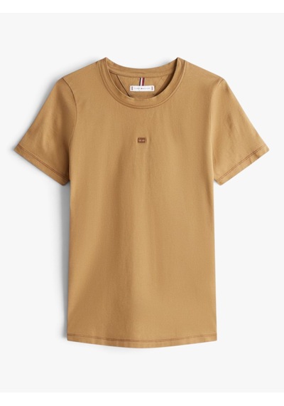 Tommy Hilfiger Tonal Flag Reg C-nk Ss Tee Kadın Kahverengi T-shirt - Ww0ww45626