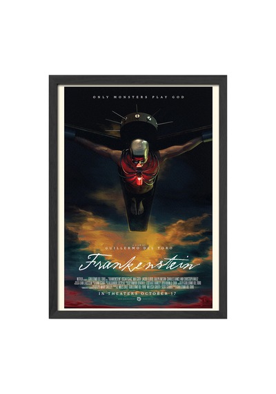 Frankenstein Siyah Ahşap Çerçeveli Poster, Film Duvar Tablosu