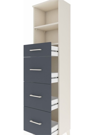 Arges Dolap 2 Raflı 4 Çekmeceli 44x30x182 Aytaşı-antrasit Aytaşı