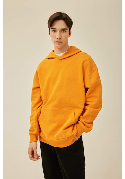 DeFacto Comfort Regular Fit Rahat Kalıp Kapüşonlu Kanguru Cepli Basic Düz Sweatshirt B4446AX24SPOG589