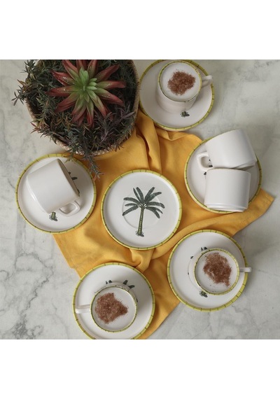 Palmiye Stackable Çay Takımı 12 Parça 6 Kişilik 22642 Çok Renkli