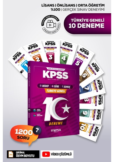 Kpss 2026 Genel Kültür Genel Yetenek Türkiye Geneli 10 Deneme Hedef-süre-sonuç Kolaydan Zora