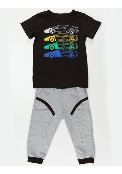4 Cars Erkek Çocuk T-shirt Kapri Şort Takım