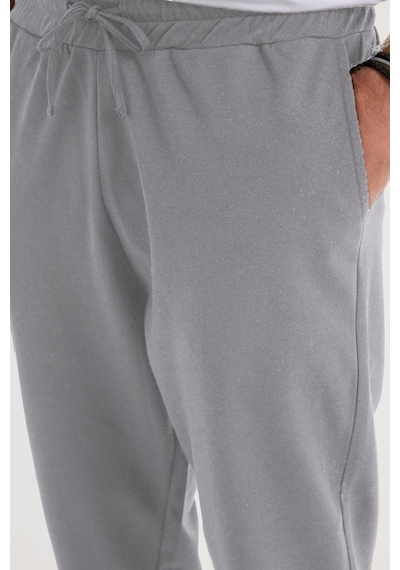 Tudors Erkek Regular Fit Klasik Kesim Beli Bağcıklı Jogger Cepli Lastikli Paça Gri Eşofman Altı-40064 Gri