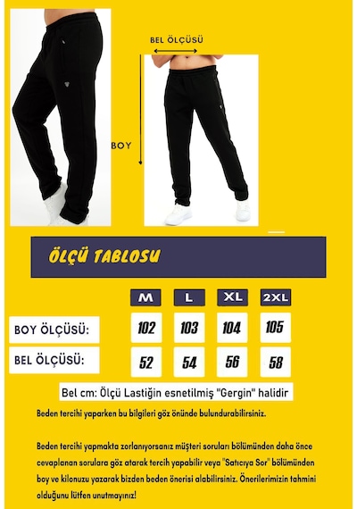 Marco Ferry Erkek Siyah 3 Iplik Kışlık Eşofman Altı Edy201302s Siyah
