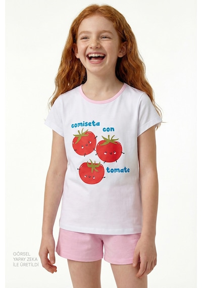 Penti Pembe Kız Çocuk Tomato Pamuklu 2li Pijama Takımı Lila