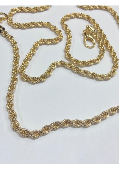 Karantuhafiye Çanta Zinciri Uçları Klipsli 115 Cm Burgu Model Gold Gold Çok Renkli