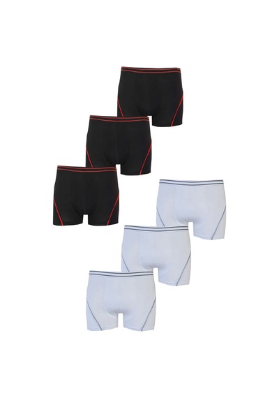Hepsine Rakip Tutku İç Giyim 6'lı Paket Erkek Çocuk Pamuklu Elastan Boxer Tec0133 Beyaz - Siyah