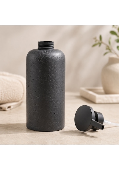 The Voguemaxima Siyah Xl Taş Dokulu Sıvı Sabunluk 9x24 Cm