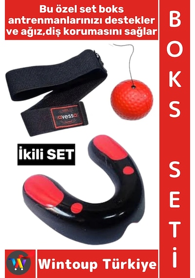 Wintoup Ağız Diş Koruyucu Boks Antrenman Topu Koruyucu Dişlik Özel Set