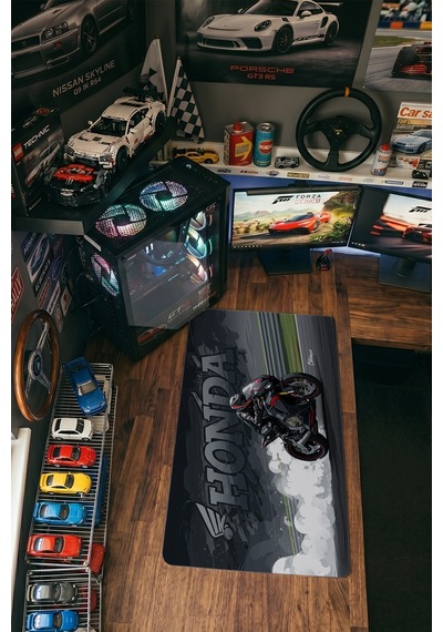 Honda Cbr Siyah Kırmızı Motor 40x90 Cm Oyuncu Mousepad Kaymaz Taban Büyük Boy Mousepad