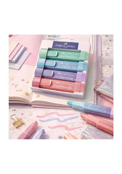 Faber-castell Metallic Effects Fosforlu Kalem Seti 4 Renk Metalik Işıltılı